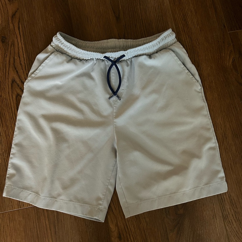 Vineyard Vines Kids Tan Shorts with Navy Drawstring